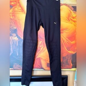 Puma Black Leggings Mesh calf Panels Size Medium